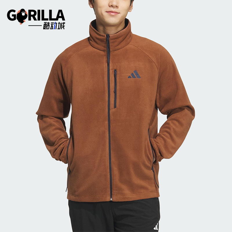Adidas/阿迪达斯正品FLEECE JACKET男女立领抓绒复古外套KF5213