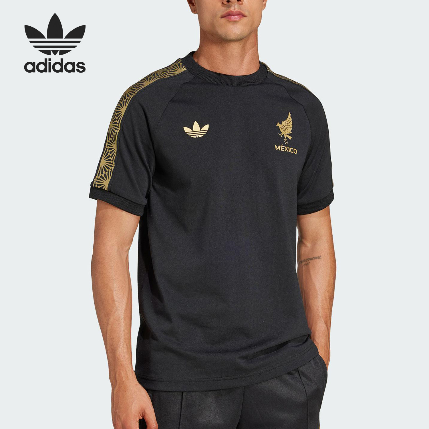 Adidas/阿迪达斯官方正品三叶草男士足球透气训练修身短袖JE5336