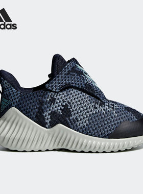 Adidas/阿迪达斯官方正品小童魔术贴低帮一脚蹬跑步运动鞋B96363