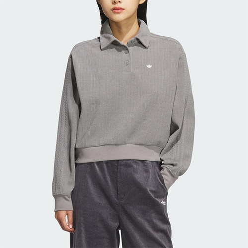 Adidas/阿迪达斯正品三叶草女士短款宽松针织运动POLO衫KS5981