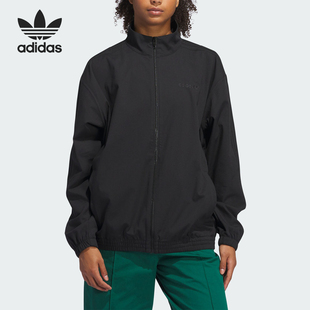 立领梭织拉链外套IY1630 26夏三叶草男女同款 Adidas 阿迪达斯正品