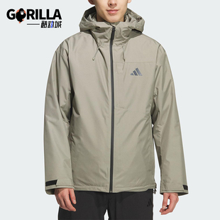 Adidas/阿迪达斯正品2025男士连帽保暖三合一羽绒内胆外套KQ5502