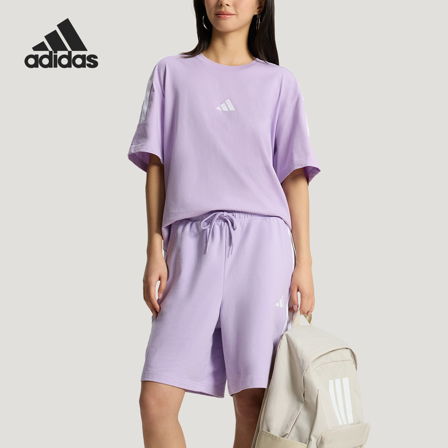 Adidas/阿迪达斯正品夏季男女运动休闲经典短袖短裤套装KX0522