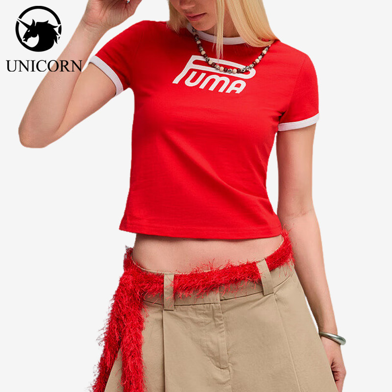 Puma/彪马正品ARCHIVE Graph女士休闲短款透气针织短袖634053-11