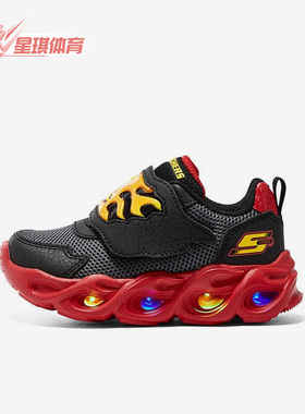 Skechers/斯凯奇正品新款小童休闲运动耐磨魔术贴冰灯鞋400104N