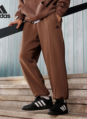 Adidas/阿迪达斯官方正品新款男女复古休闲加绒运动束脚裤JM9118