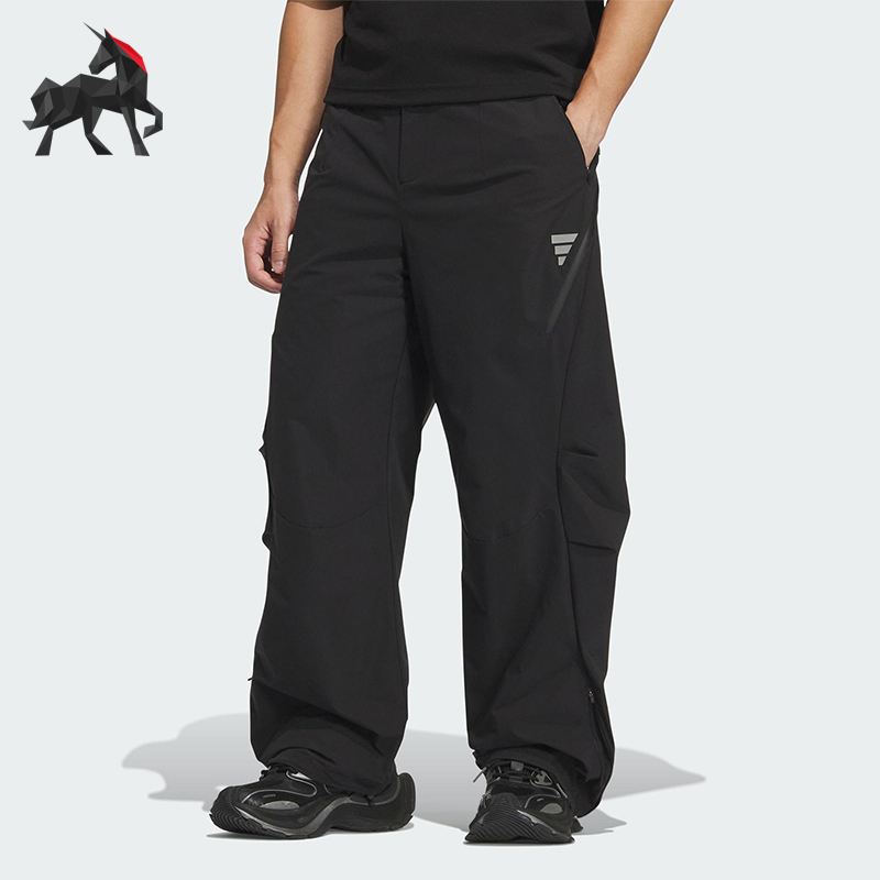 Adidas/阿迪达斯正品2025秋季款男士日常运动梭织宽松长裤KC2581