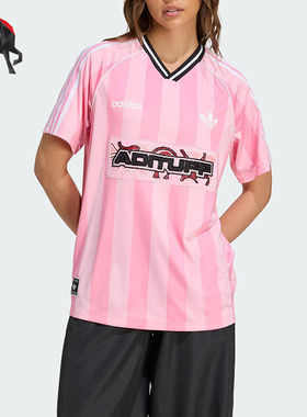 Adidas/阿迪达斯正品三叶草女士经典运动宽松V领球衣T恤KD2272