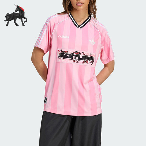 Adidas/阿迪达斯正品三叶草女士经典运动宽松V领球衣T恤KD2272