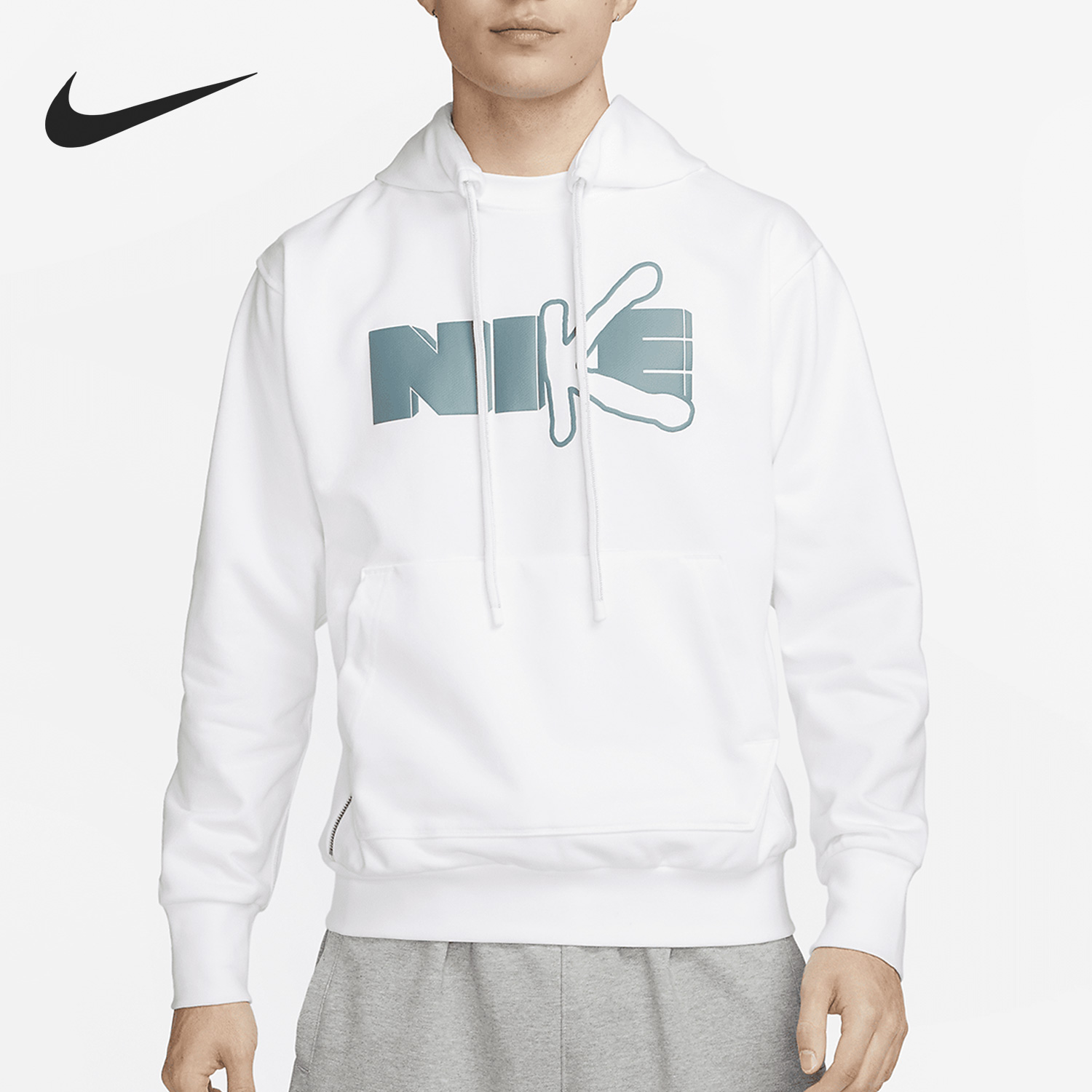 Nike/耐克正品2023新款男子印花套头连帽运动卫衣DV9502-100