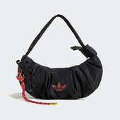 Adidas 三叶草女士褶皱单肩斜挎饺子包JY8573 阿迪达斯正品