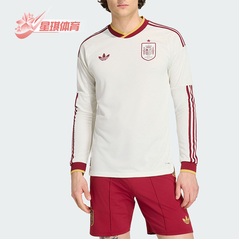 Adidas/阿迪达斯正品三叶草男士复古足球球衣舒适长袖T恤KA1957
