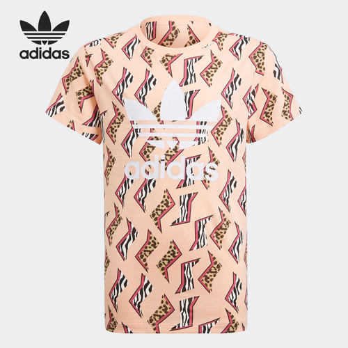 Adidas/阿迪达斯正品 新款大童夏季三叶草短袖运动T恤GN2238