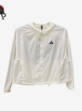 Adidas/阿迪达斯正品夏季女士拉链梭织连帽运动防晒外套KC6012