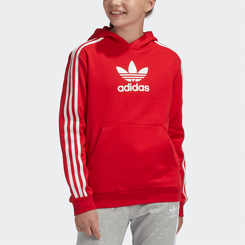 Adidas/阿迪达斯正品三叶草儿童套头经典运动LOGO印花卫衣GD2876