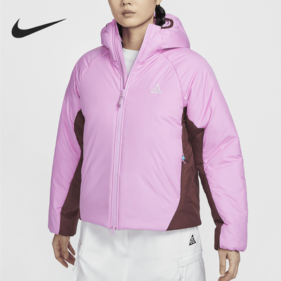 耐克女士训练拼接保暖时尚棉服