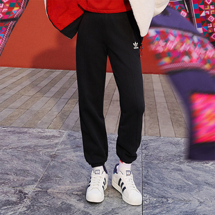 三叶草女士针织束脚休闲运动长裤 IX4239 阿迪达斯正品 Adidas