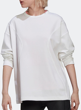 Adidas/阿迪达斯正品STELLA McCARTNEY女子宽松圆领长袖T恤HA8907