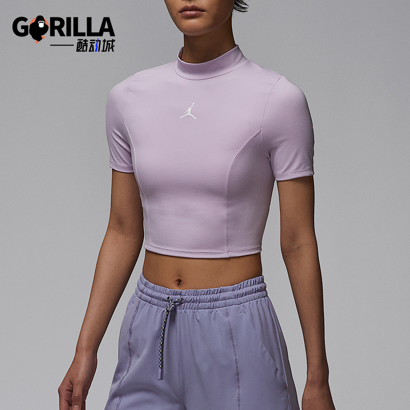 Nike/耐克正品JORDAN女士针织透气短款经典休闲上衣HJ0084-530