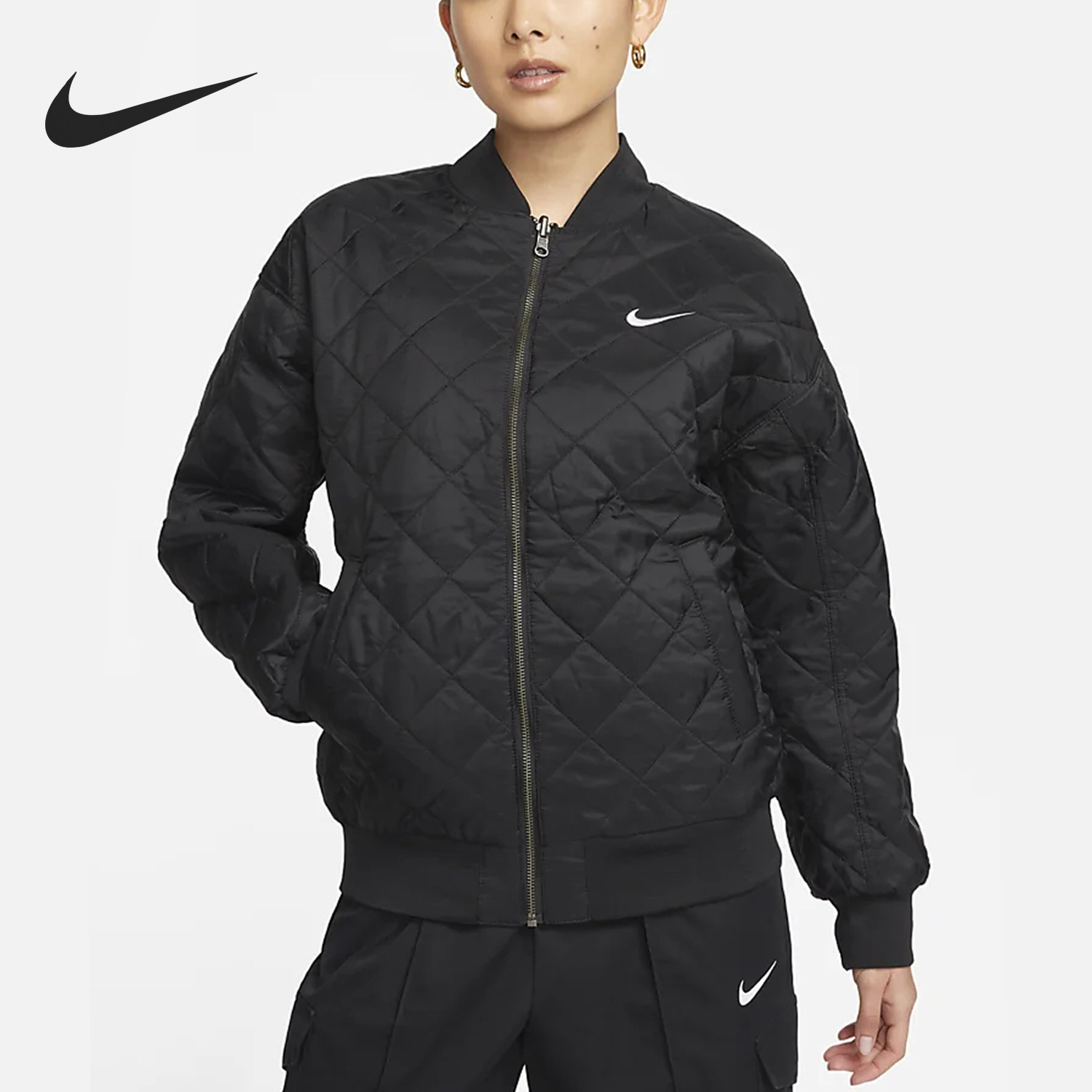 Nike/耐克正品春季新款女子运动双面穿夹棉外套DV7877-010
