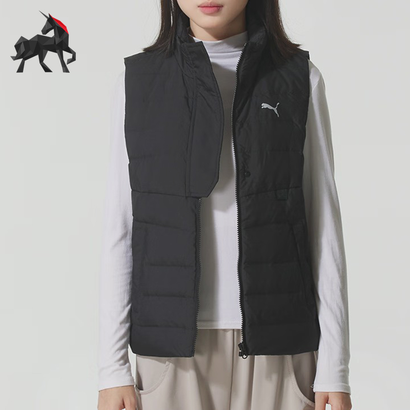 Puma/彪马正品冬季女士拉链跑步运动立领保暖羽绒马甲528704-01