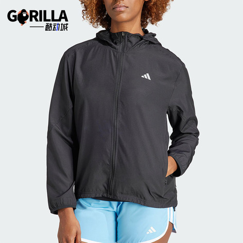 Adidas/阿迪达斯正品2025女士反光跑步运动经典连帽外套IL7223