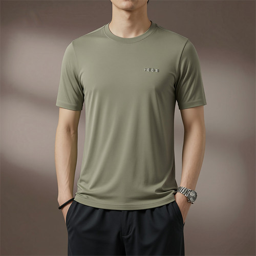Adidas/阿迪达斯正品圆领宽松风男橄榄绿经典短袖休闲T恤KQ5316