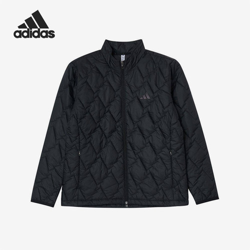 Adidas/阿迪达斯正品立领长袖棉服新款男黑色保暖棉服KD7995