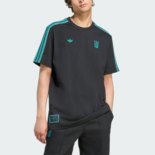 运动圆领透气耐穿足球短袖 三叶草男士 JW5470 阿迪达斯正品 Adidas