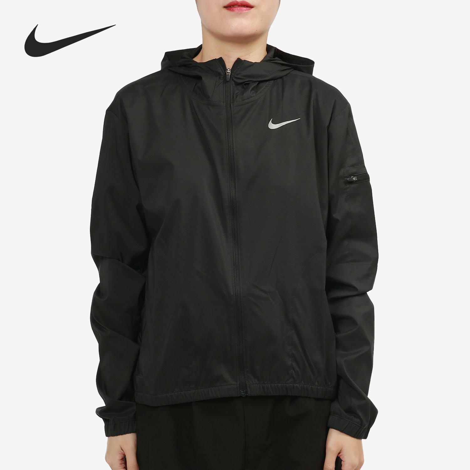 nike/耐克官方正品女子防晒连帽梭织跑步运动夹克外套 dh1991-010