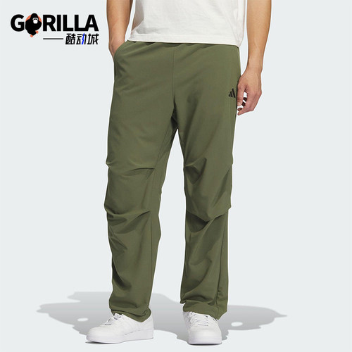 Adidas/阿迪达斯正品2025男士透气梭织运动休闲户外长裤KH3763