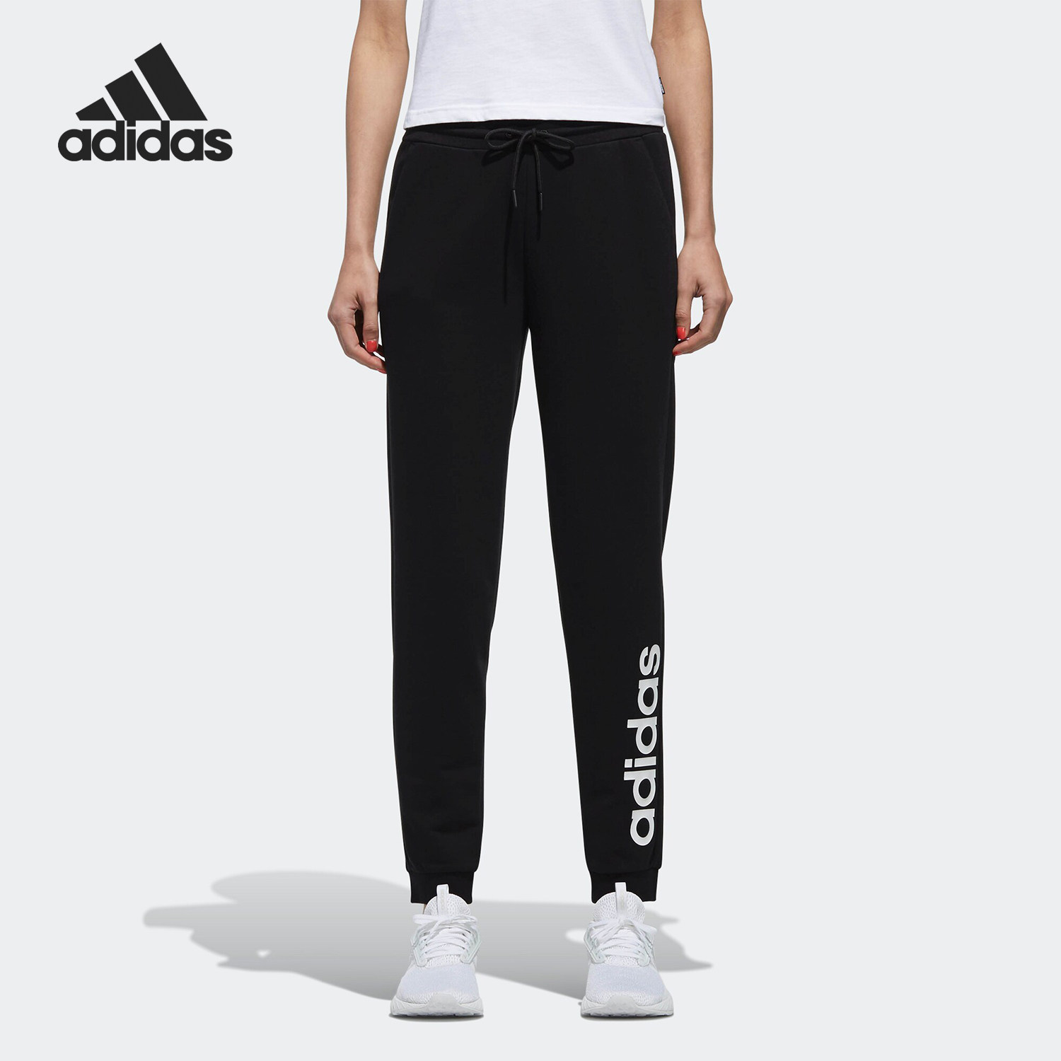 Adidas/阿迪达斯正品女子运动裤阿迪针织裤子收口小脚长裤DM2063图片