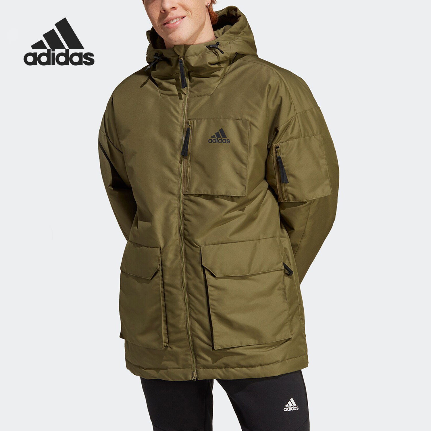 Adidas/阿迪达斯官方正品新款男士中长款保暖连帽休闲外套HK6664,运动服/休闲服装,运动羽绒服,淘宝优惠券,粉丝福利购,淘宝优惠卷