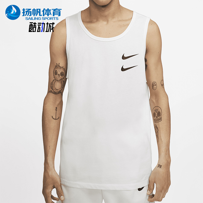 Nike/耐克正品2025男士休闲无袖印花圆领套头背心T恤CQ5293-100