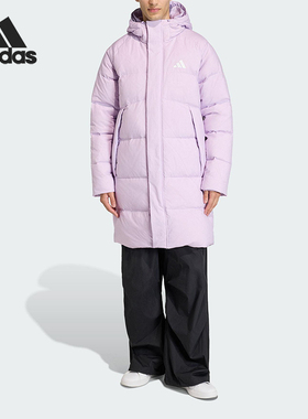 Adidas/阿迪达斯正品2025男士休闲户外运动保暖连帽羽绒服KS6481