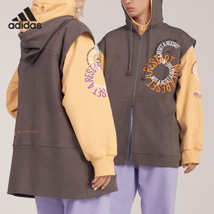 阿迪达斯正品 外套 当季 男女针织连帽无袖 IB5905 新款 Adidas