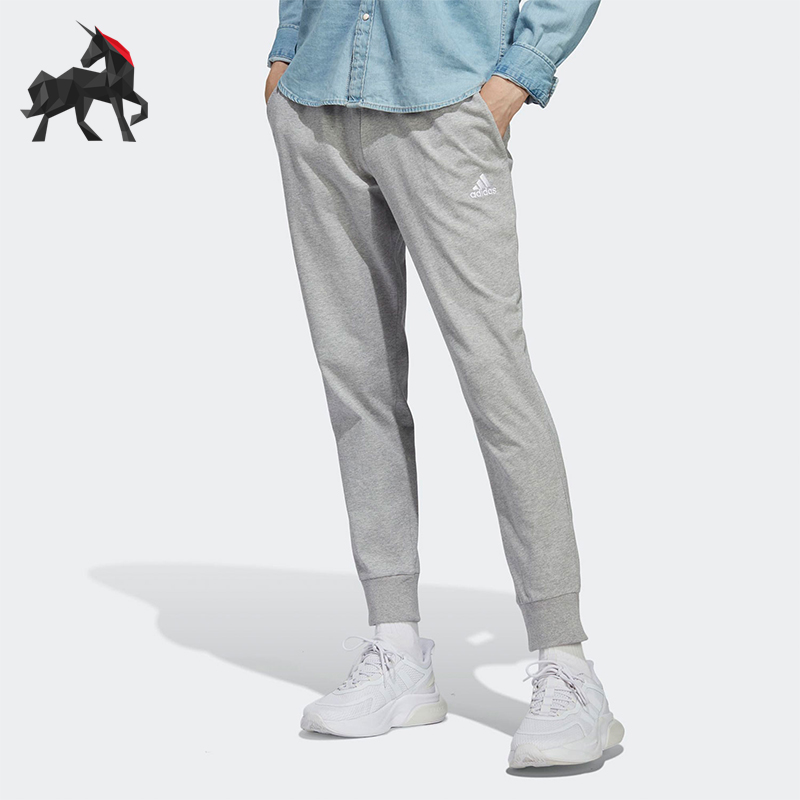 阿迪达斯男士针织运动束脚裤