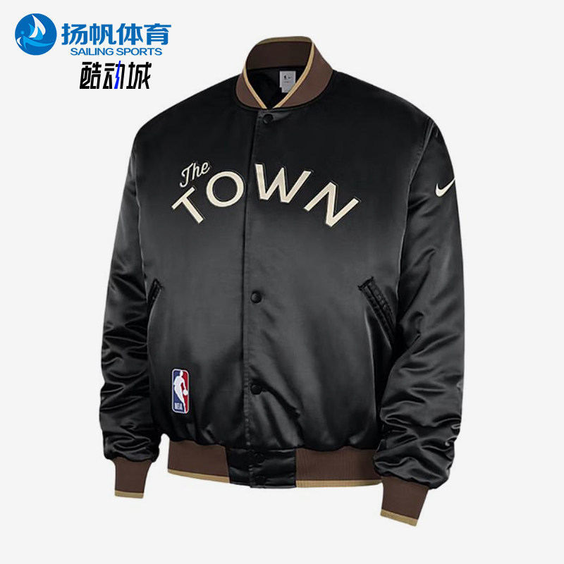 Nike/耐克正品NBA新款男黑棕色球类运动经典保暖棒球服HQ5764-010