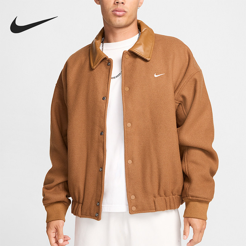 Nike/耐克正品Solo Swoosh男士复古翻领单排扣外套FZ1168-281