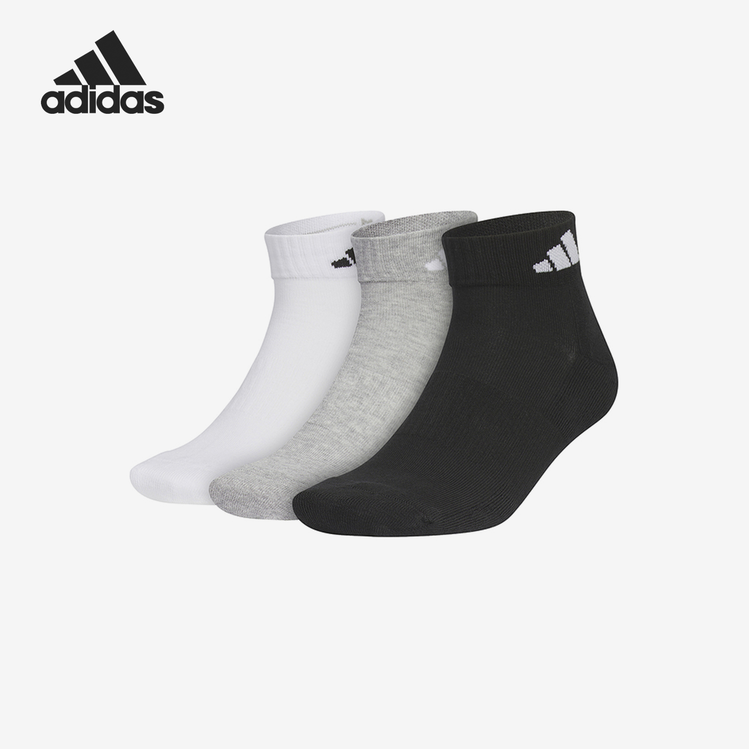 阿迪达斯男女透气运动短筒袜