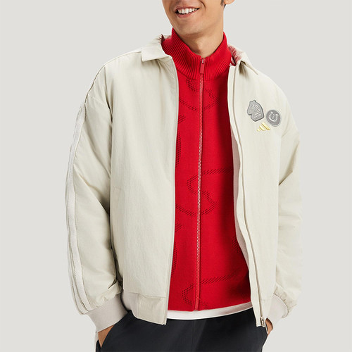 Adidas/阿迪达斯正品2025冬季款男士运动翻领梭织休闲外套KE4058