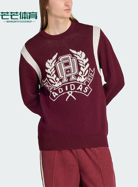 Adidas/阿迪达斯正品2025秋季款男士日常圆领针织套头衫JX8215