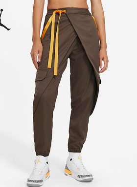 Nike/耐克正品JORDAN运动裤新款女棕黄色经典运动长裤DA1528-041