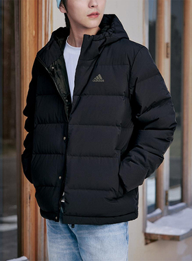 Adidas/阿迪达斯正品2025男士户外经典连帽运动保暖羽绒服KE5404