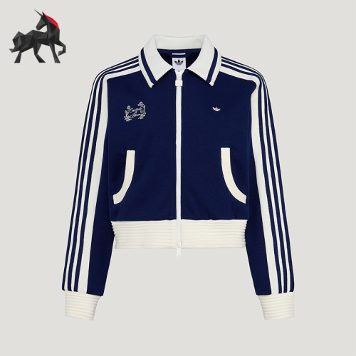 Adidas/阿迪达斯正品三叶草女士时尚针织短款轻盈夹克外套KY2150