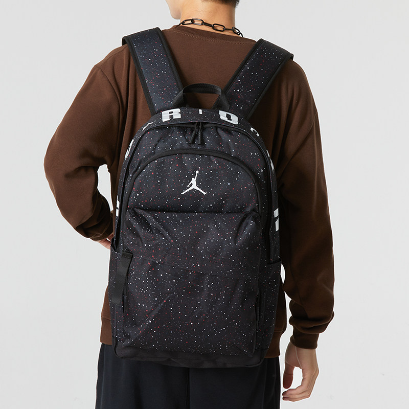 Jordan黑色双肩包Nike耐克正品大容量学生书包男女背包休闲运动包