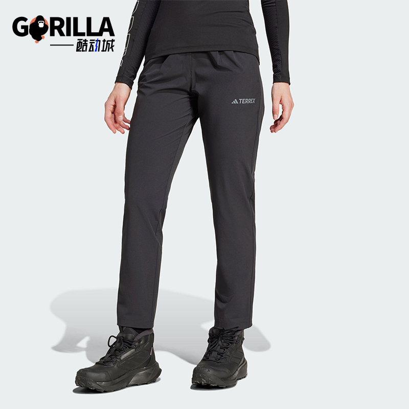 阿迪达斯女士直筒简约透气长裤