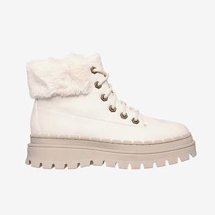 Skechers 女士系带厚底保暖户外简约短靴 斯凯奇正品 耐磨运动新款