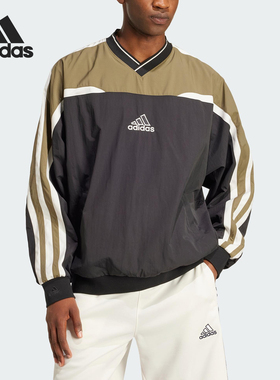 Adidas/阿迪达斯正品2025新款男士经典三条纹套头衫JD5395