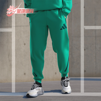 阿迪达斯男士时尚系带束脚长裤